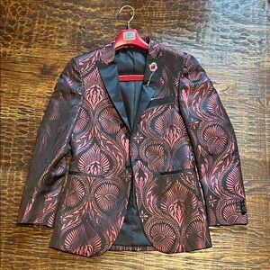 Elegant Black and Red Men's Blazer